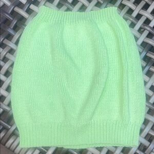 Paloma Wool Size XS 100% Cotton Neon Mint Green Knit Mini Skirt